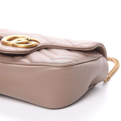 Gucci Calfskin Matelasse Super Mini GG Marmont Shoulder Bag Porcelain Rose 9 of 10