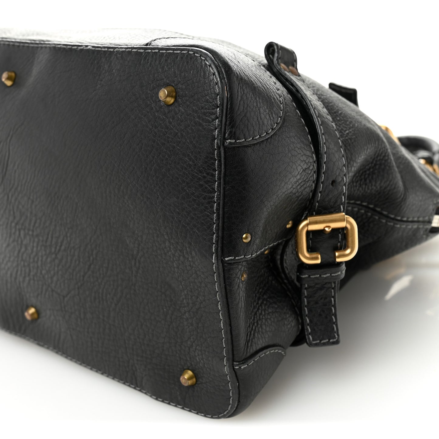 Calfskin Paddington Dome Satchel Black