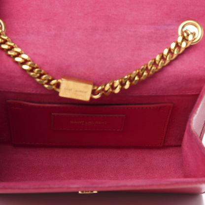 Saint Laurent Grain De Poudre Small Classic Monogram Kate Satchel Lipstick Fuchsia 5 of 10