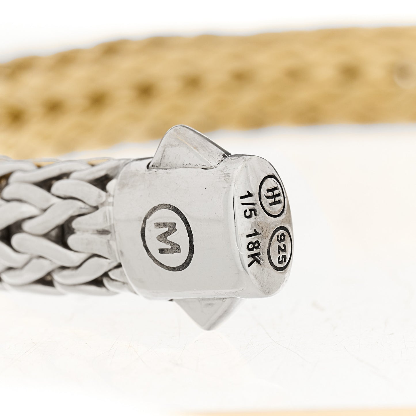 Sterling Silver 18K Yellow Gold Diamond 7.5mm Icon Bracelet