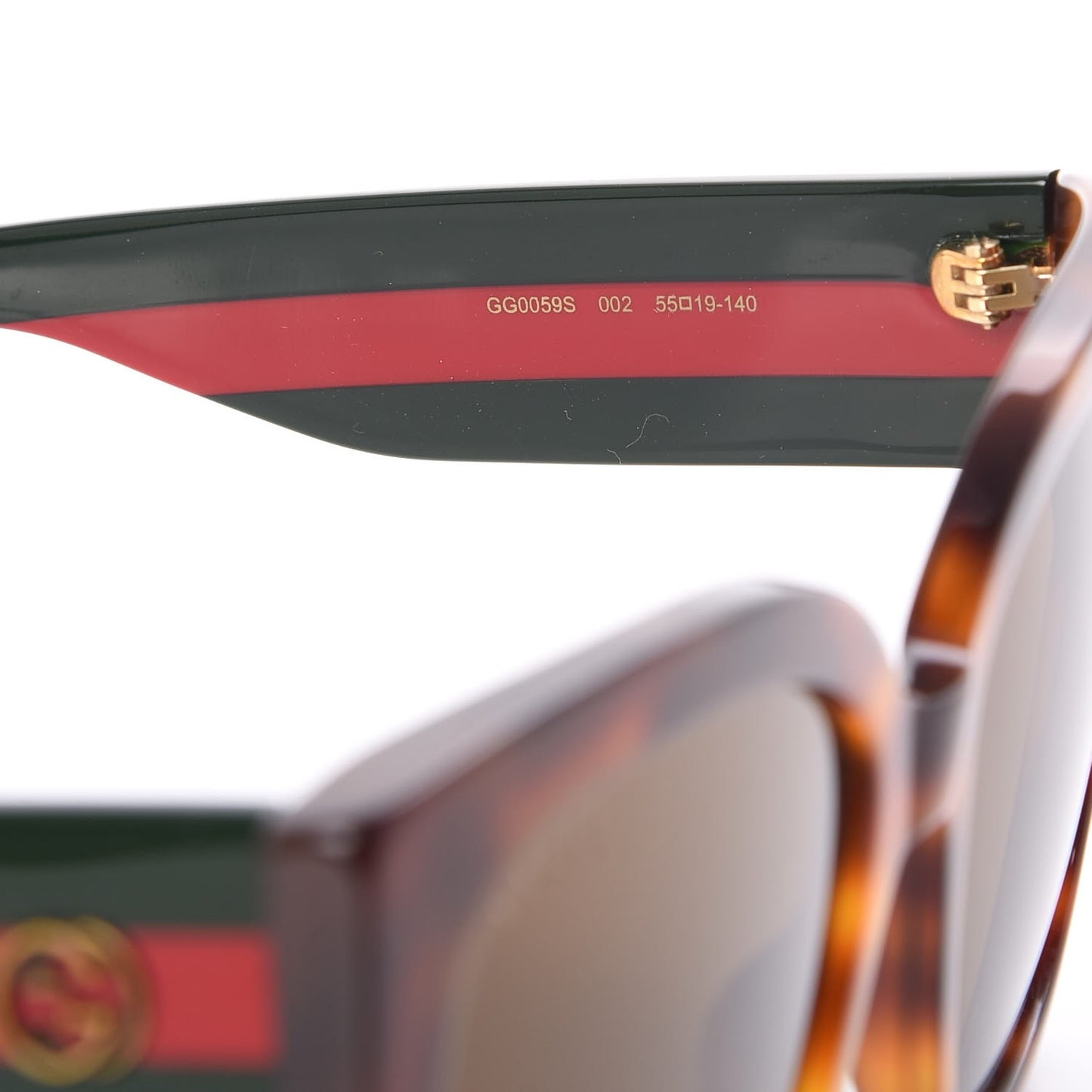 Acetate Square Frame Web Sunglasses GG0059S Tortoise