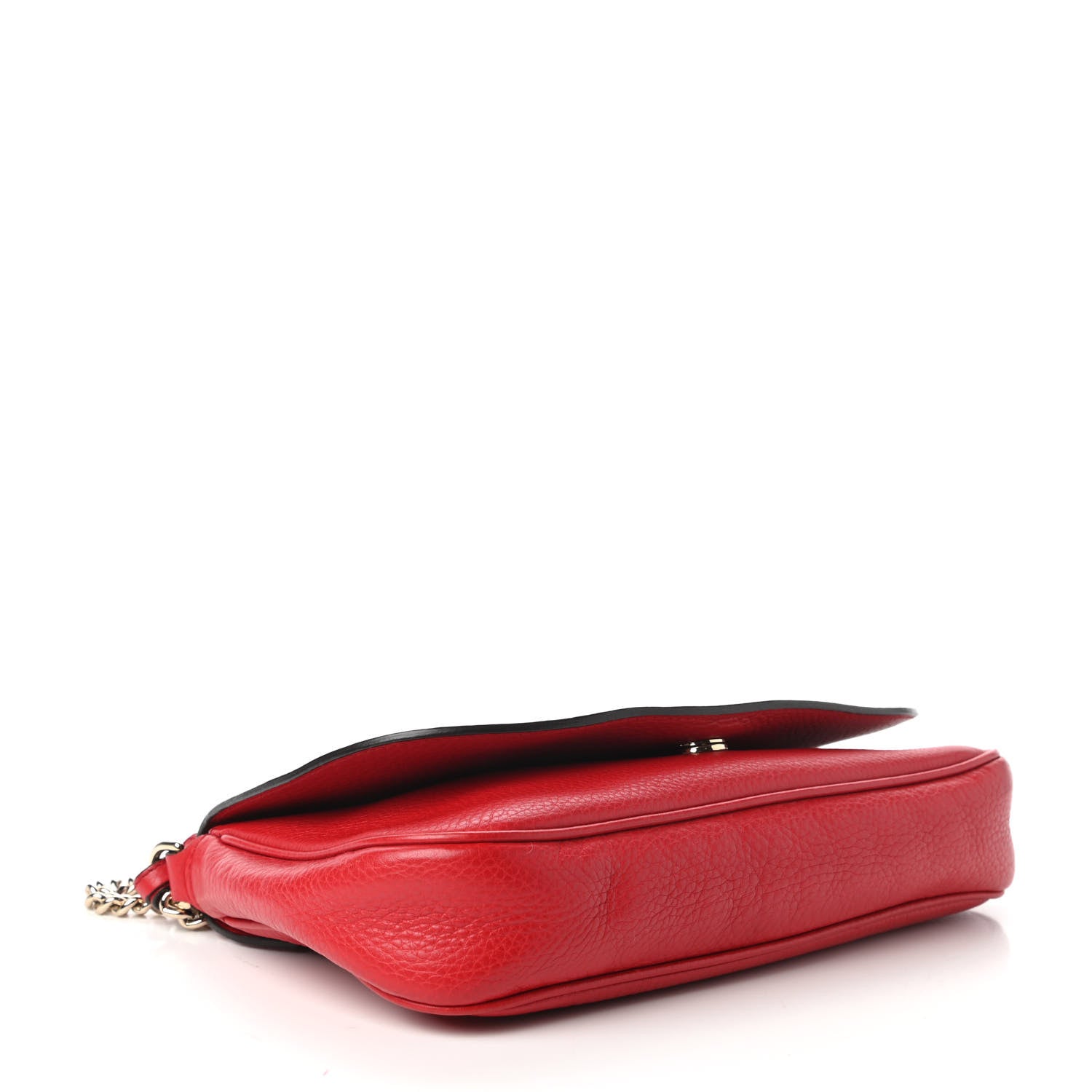 Gucci Pebbled Calfskin Medium Soho Flap Crossbody Tabasco Red 4 of 12