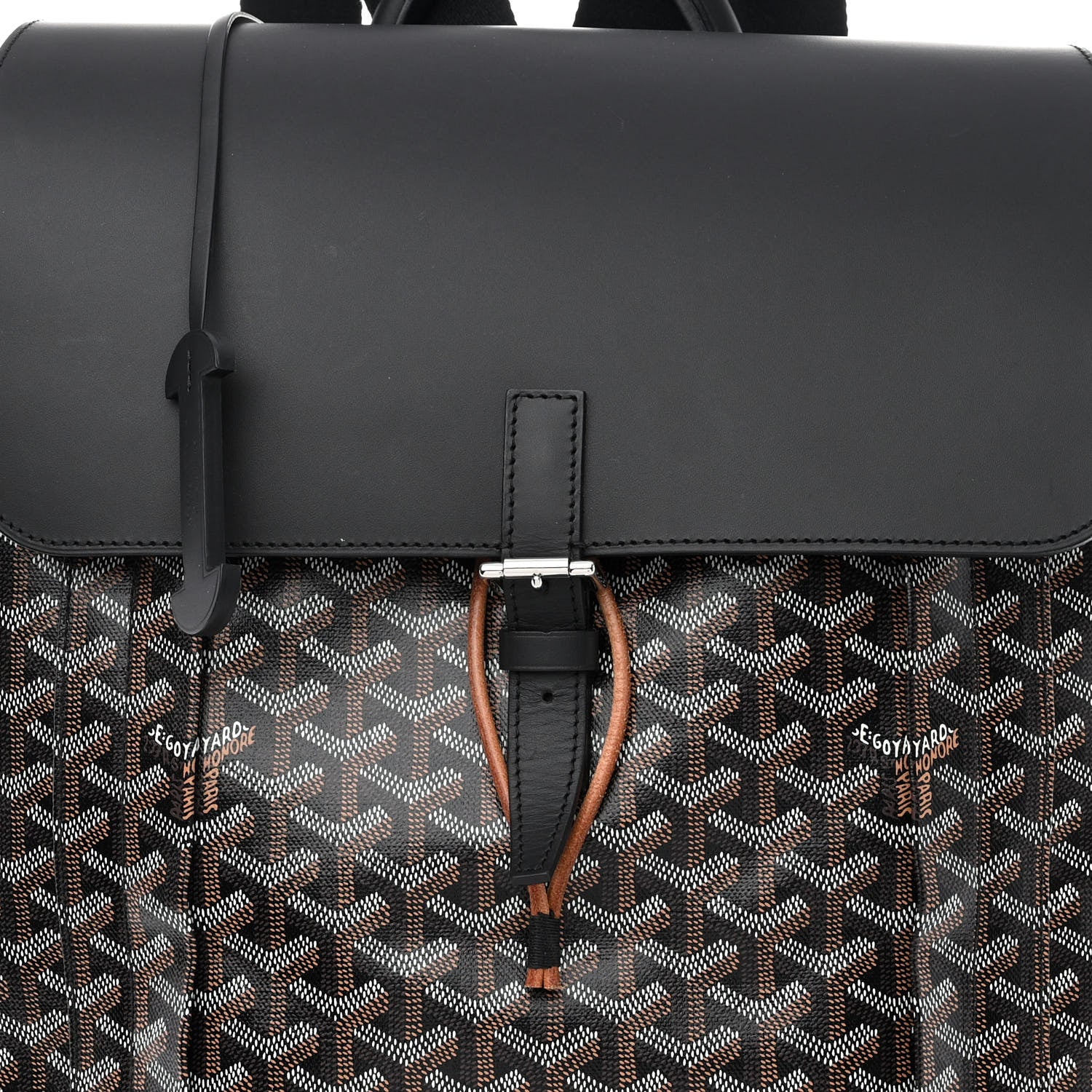 Goyard Goyardine Calfskin Alpin MM Backpack Black 8 of 15