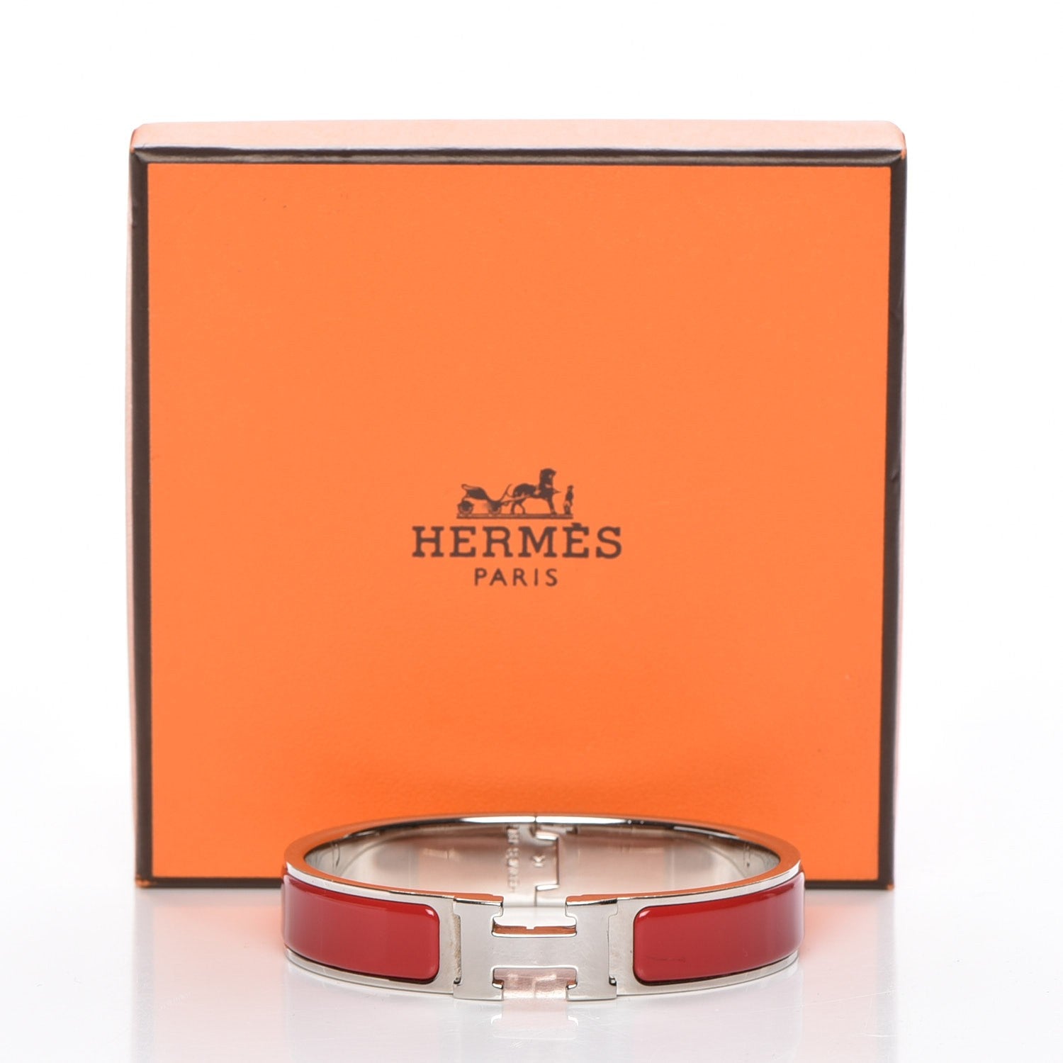 Hermes Enamel Narrow Clic Clac H Bracelet PM Red 5 of 5