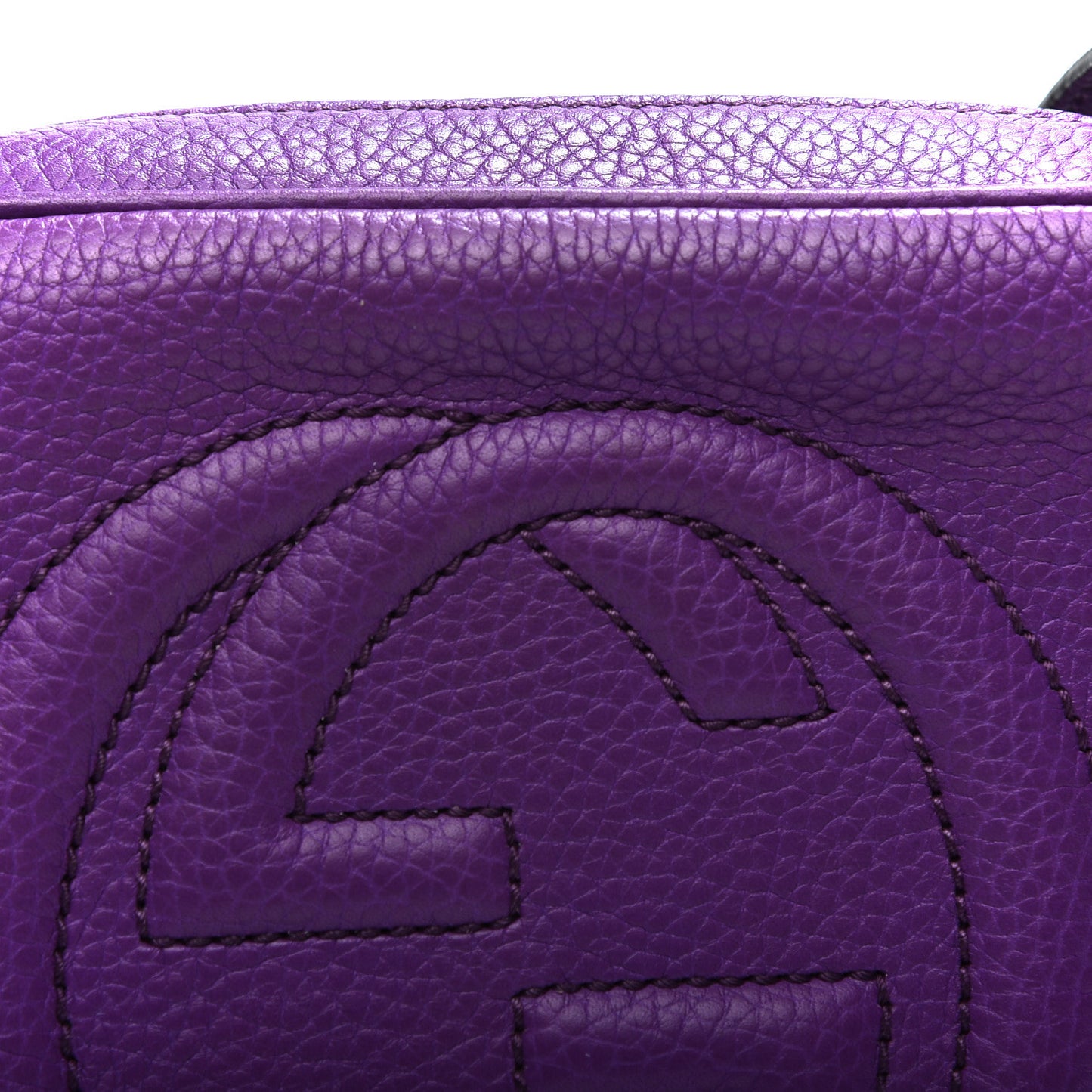 Pebbled Calfskin Small Soho Disco Bag Shine Purple