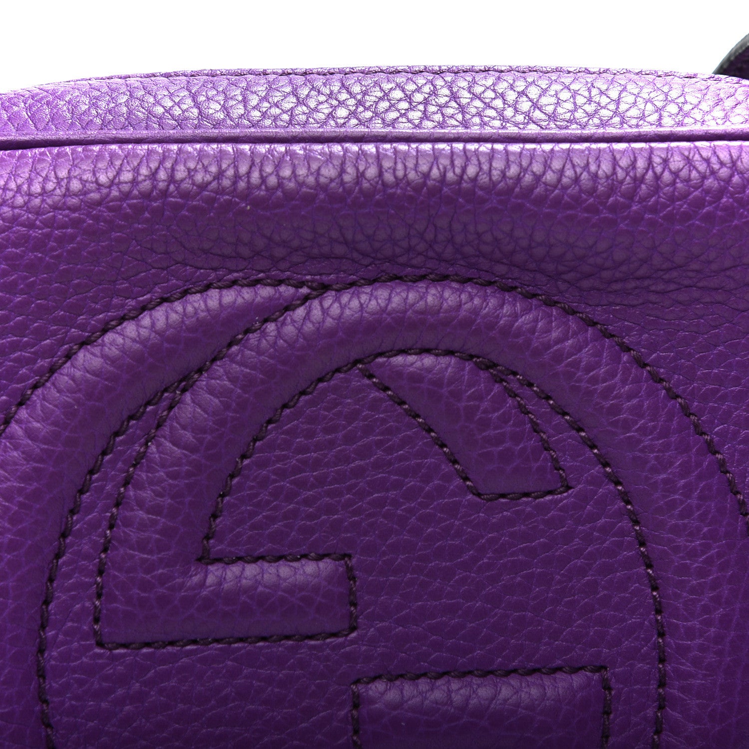Gucci Pebbled Calfskin Small Soho Disco Bag Shine Purple 9 of 9