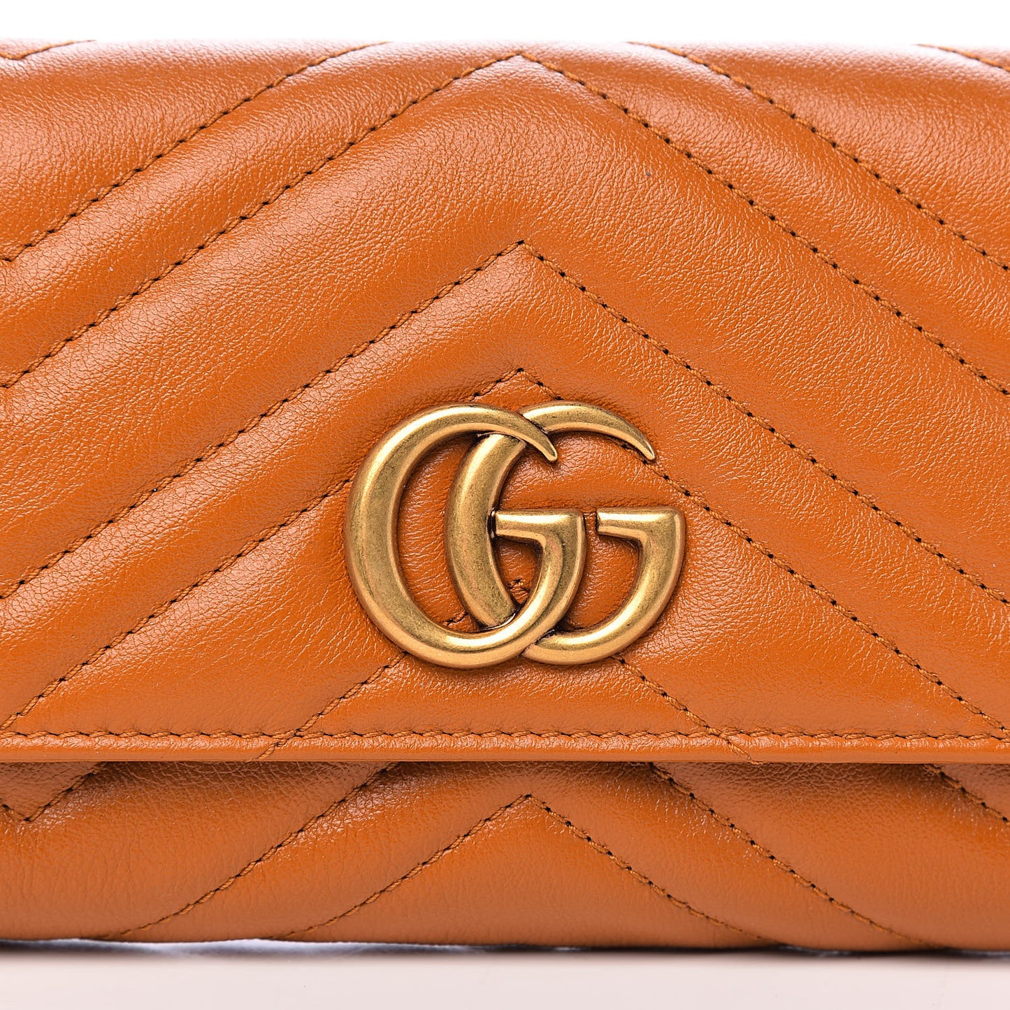 Calfskin Matelasse GG Marmont Continental Wallet Cognac