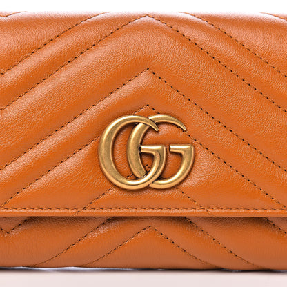 Gucci Calfskin Matelasse GG Marmont Continental Wallet Cognac 8 of 9