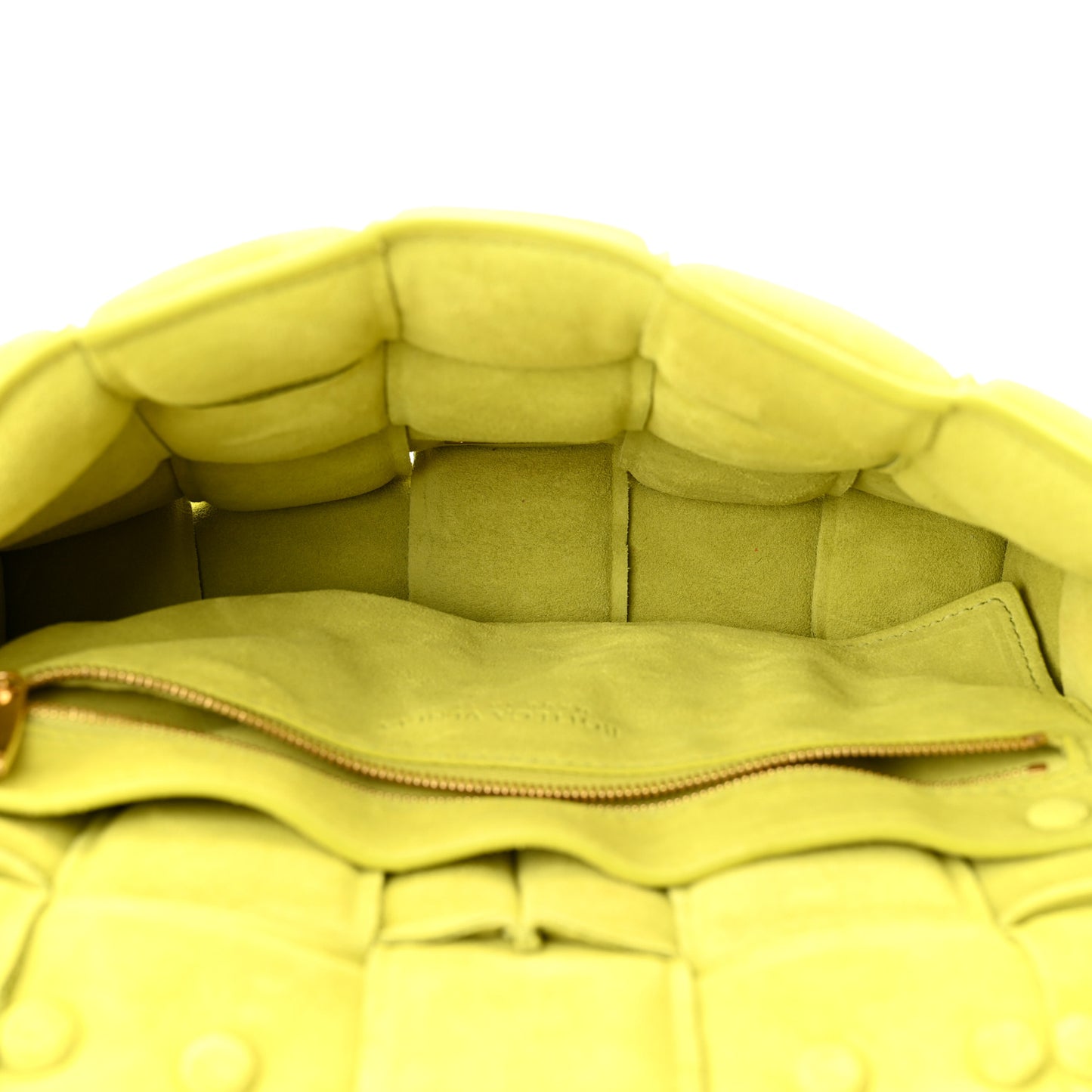 Suede Maxi Intrecciato Padded Chain Cassette Crossbody Bag Kiwi