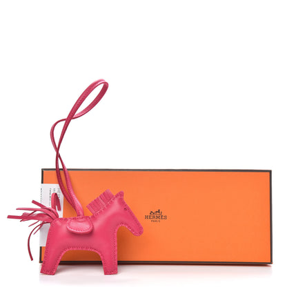 Hermes Milo Lambskin Grigri Rodeo Horse Bag Charm PM Rose Mexico 4 of 4