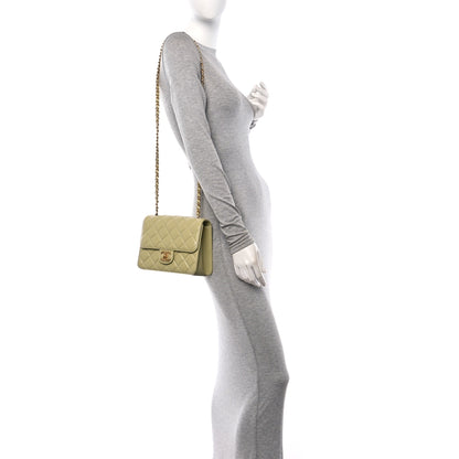 Chanel Shiny Lambskin Quilted Mini Flap Green 2 of 11