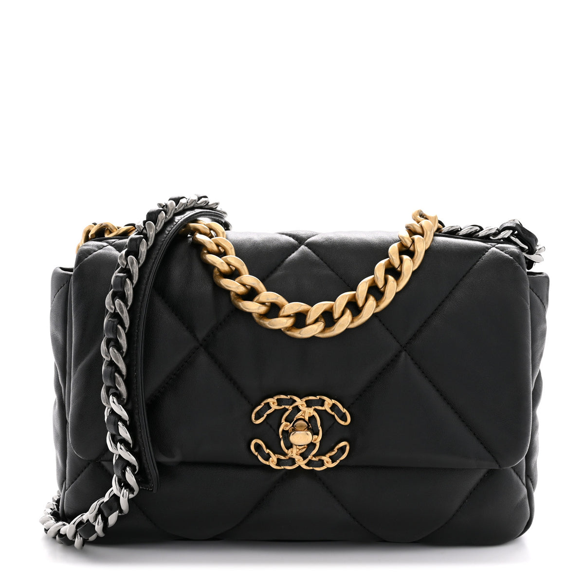 Chanel Lambskin Quilted Medium Chanel 19 Flap Black 1 of 11