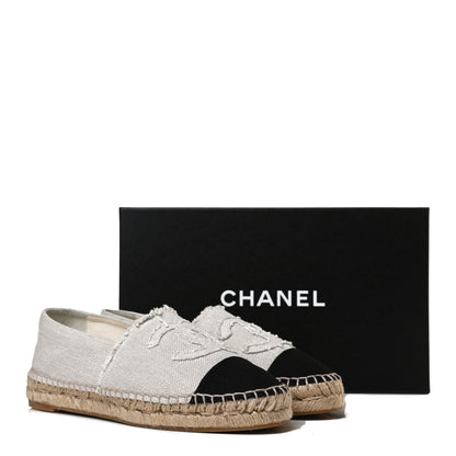 Chanel Linen CC Espadrilles 38 Beige Black 12 of 12
