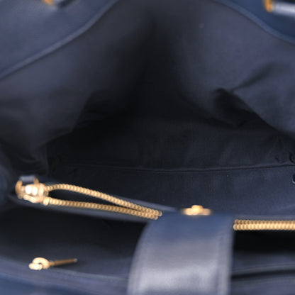 Chanel Lambskin Caviar Lovely Chains Shopping Tote Black Navy 5 of 11