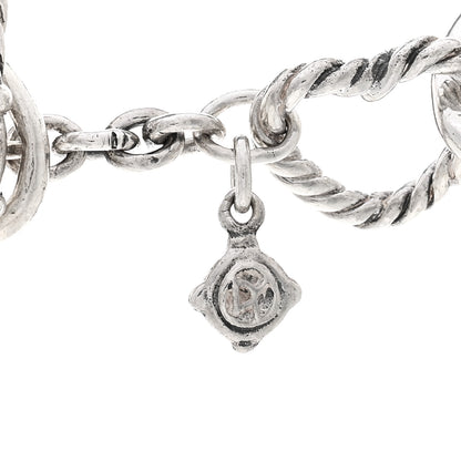 David Yurman Sterling Silver 18K Yellow Gold Cable Heart Link Necklace 4 of 4