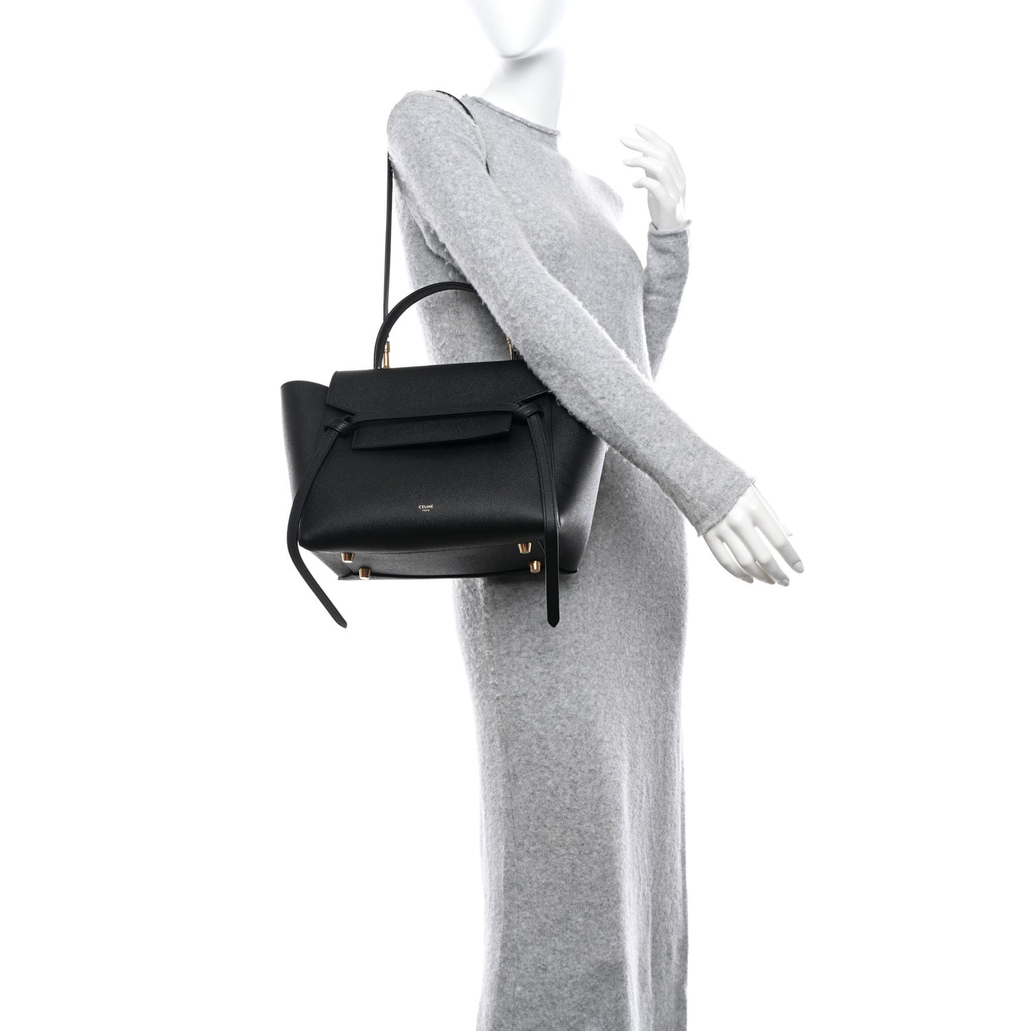 Grained Calfskin Mini Belt Bag Black