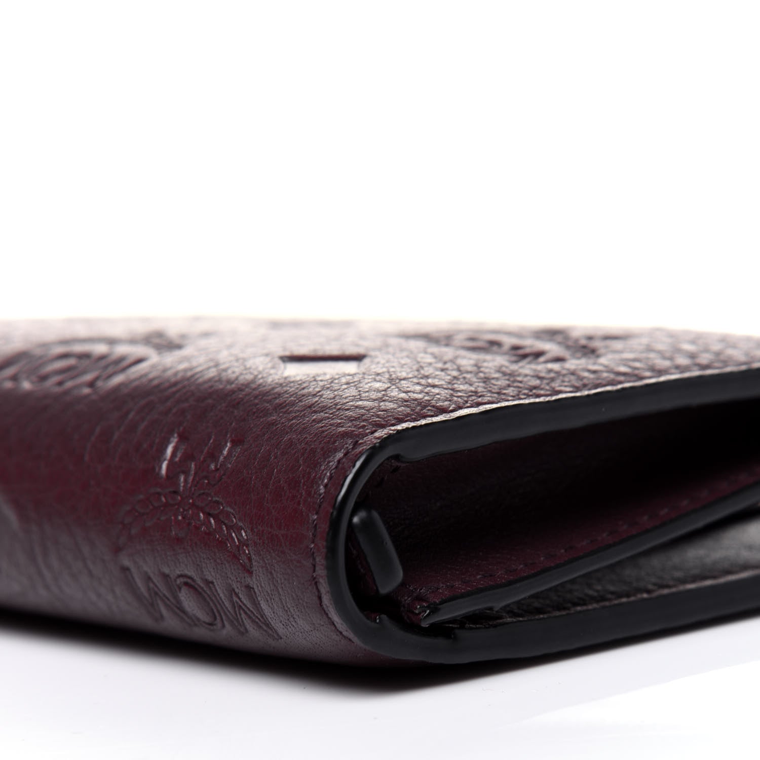 MCM Calfskin Signature Monogram Klara Two Fold Wallet Rustic Brown 12 of 13