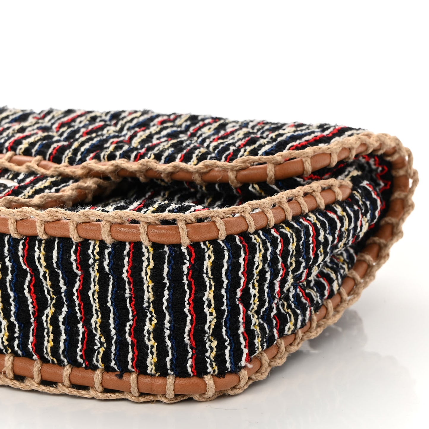 Tweed Woven Single Flap Beige Multicolor