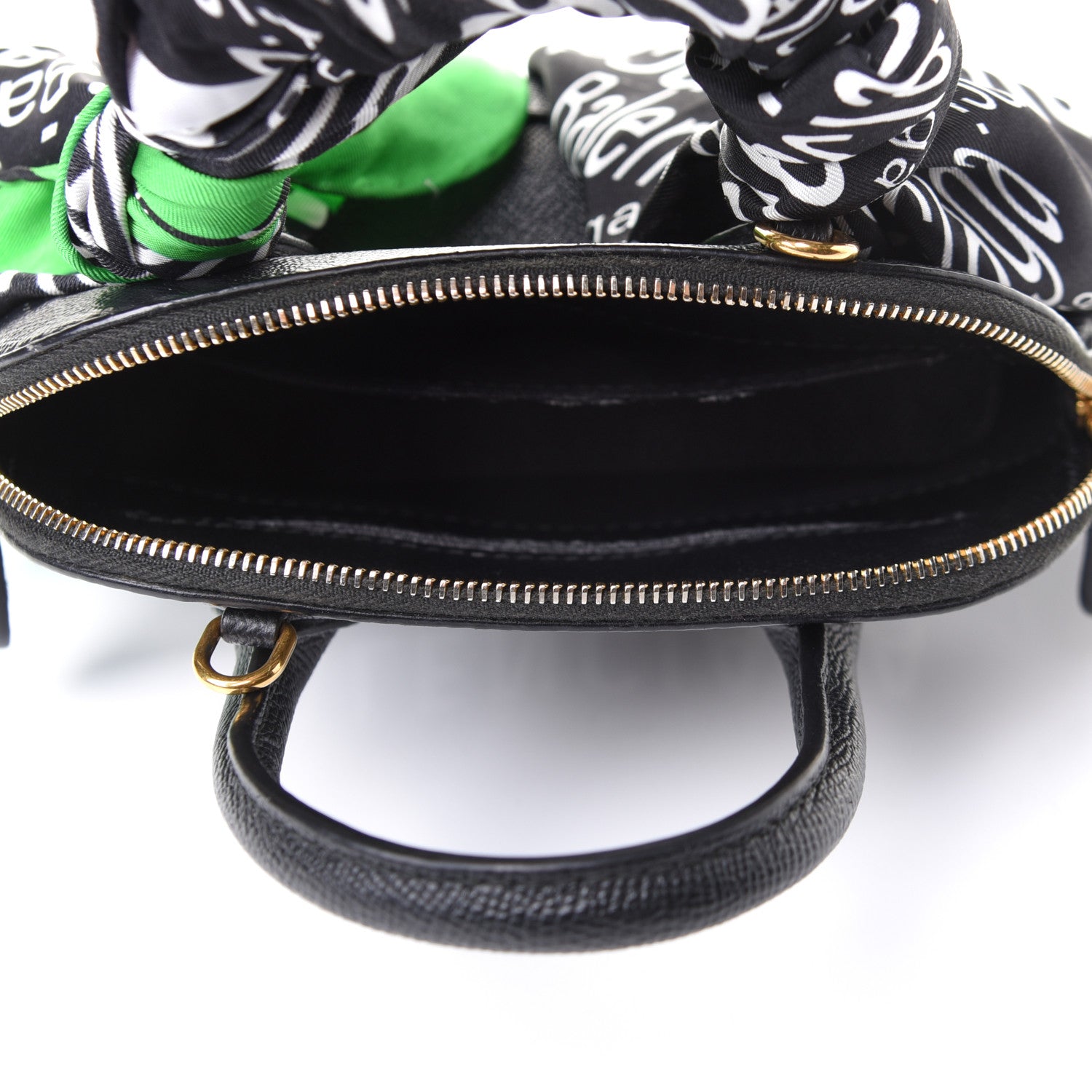 Balenciaga Grained Calfskin XXS Ville Top Handle Bag Scarf Black 5 of 13