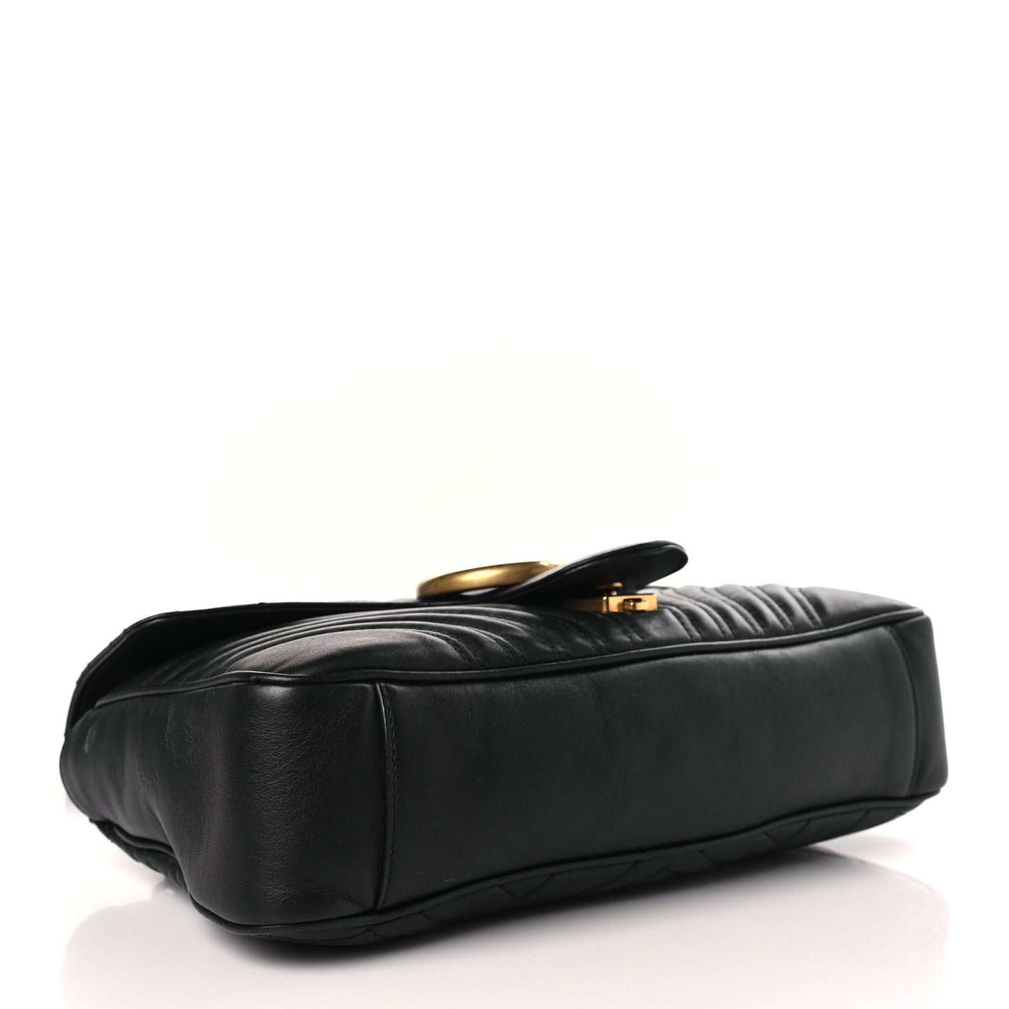 Calfskin Matelasse Medium GG Marmont Shoulder Bag Black