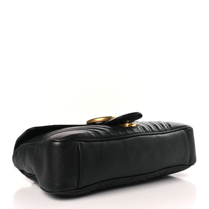 Gucci Calfskin Matelasse Medium GG Marmont Shoulder Bag Black 4 of 9