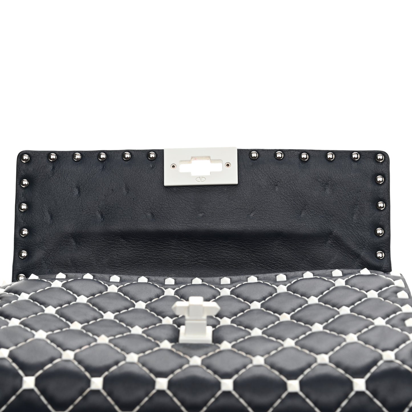 Lambskin Free Rockstud Spike Wallet On Chain Marine