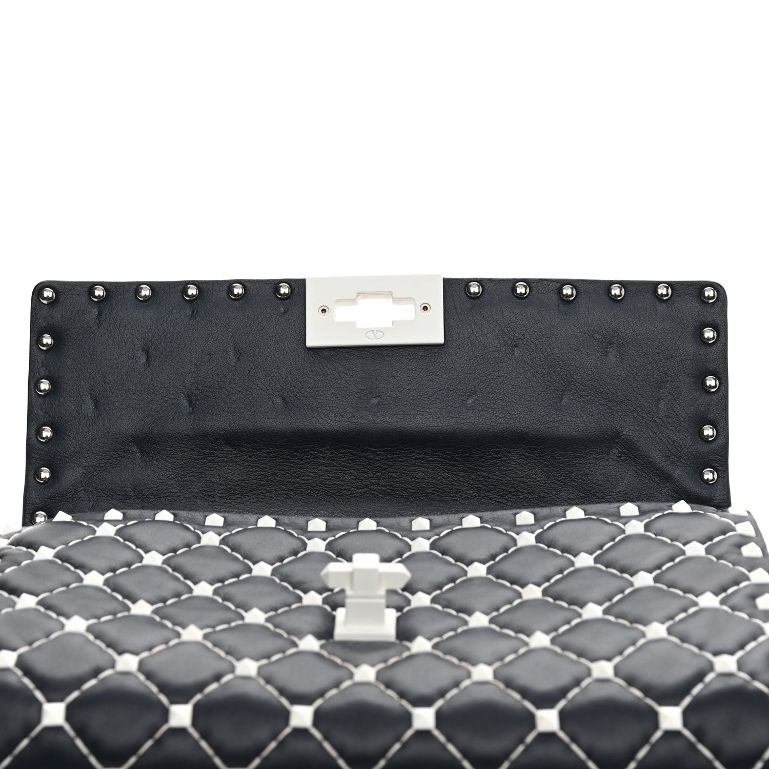 Valentino Garavani Lambskin Free Rockstud Spike Wallet On Chain Marine 9 of 12