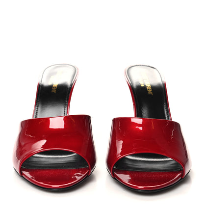 Saint Laurent Vernice Gloss La 16 95 Mule Sandals 39.5 Tibet Red 2 of 9