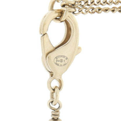 Chanel Iridescent Enamel Pearl CC Short Necklace Pink Gold 6 of 7