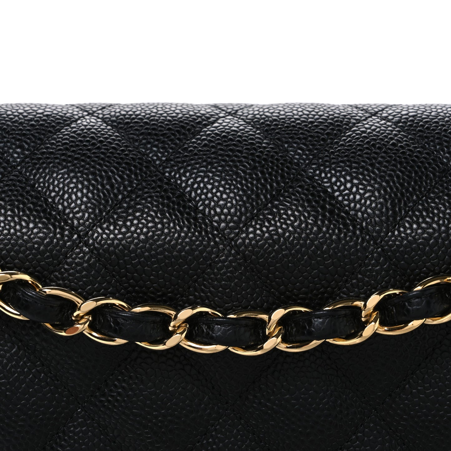 Caviar Quilted Jumbo Double Flap Black