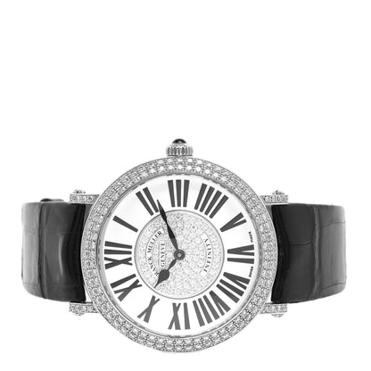 Franck Muller 18K White Gold Alligator Diamond Pave Bezel 39mm Round Infinity Classic Quartz Watch 8035QZRD 2 of 5