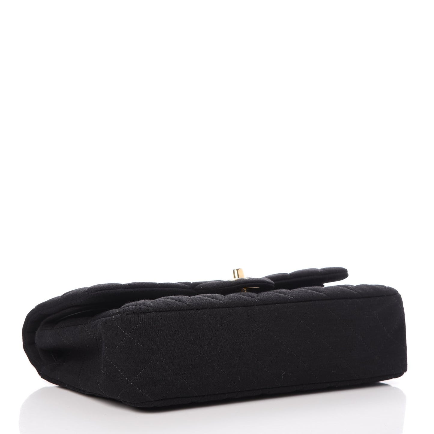 Jersey Quilted Medium Double Flap Black