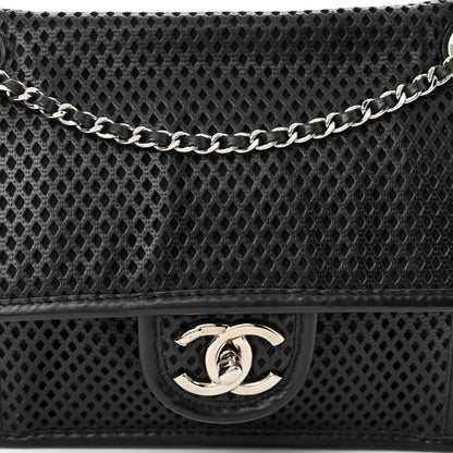 Chanel Metallic Perforated Calfskin Small Up In The Air Flap Black 8 of 10