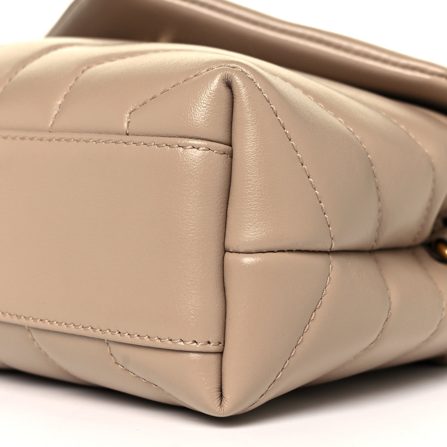 Saint Laurent Calfskin Y Quilted Monogram Toy Loulou Crossbody Bag Dark Beige 8 of 9