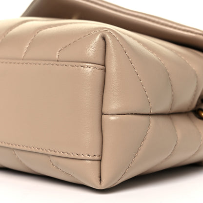 Saint Laurent Calfskin Y Quilted Monogram Toy Loulou Crossbody Bag Dark Beige 8 of 9