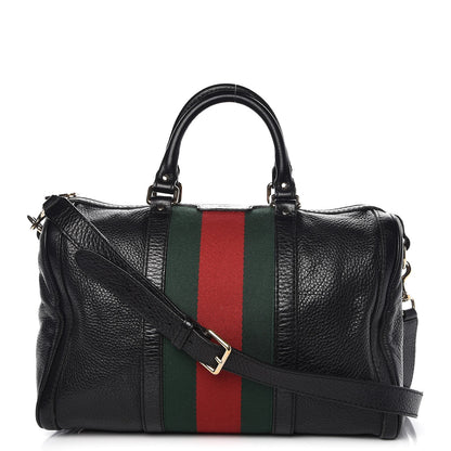 Gucci Calfskin Vintage Web Medium Boston Black 1 of 16