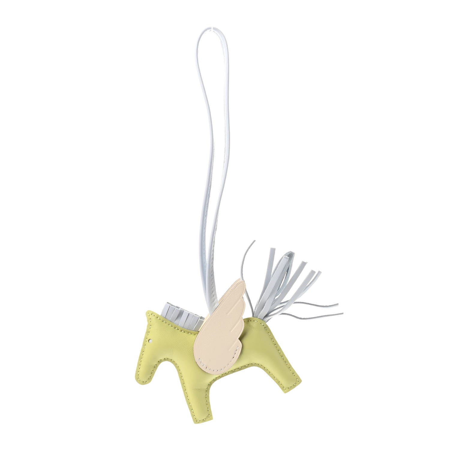 Hermes Milo Lambskin Grigri Rodeo Pegase Horse Bag Charm PM Jaune Bourgeon Bleu Brume Nata 1 of 4