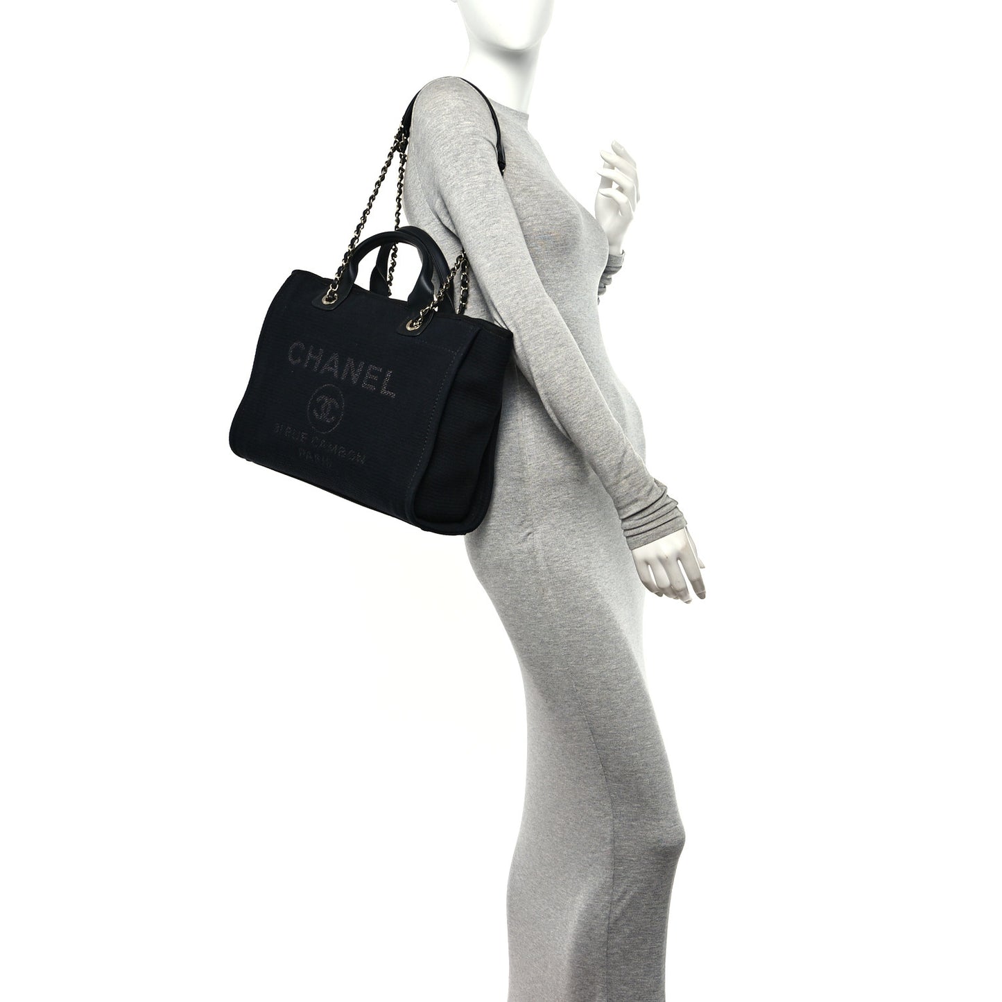 Mixed Fibers Medium Deauville Tote Black