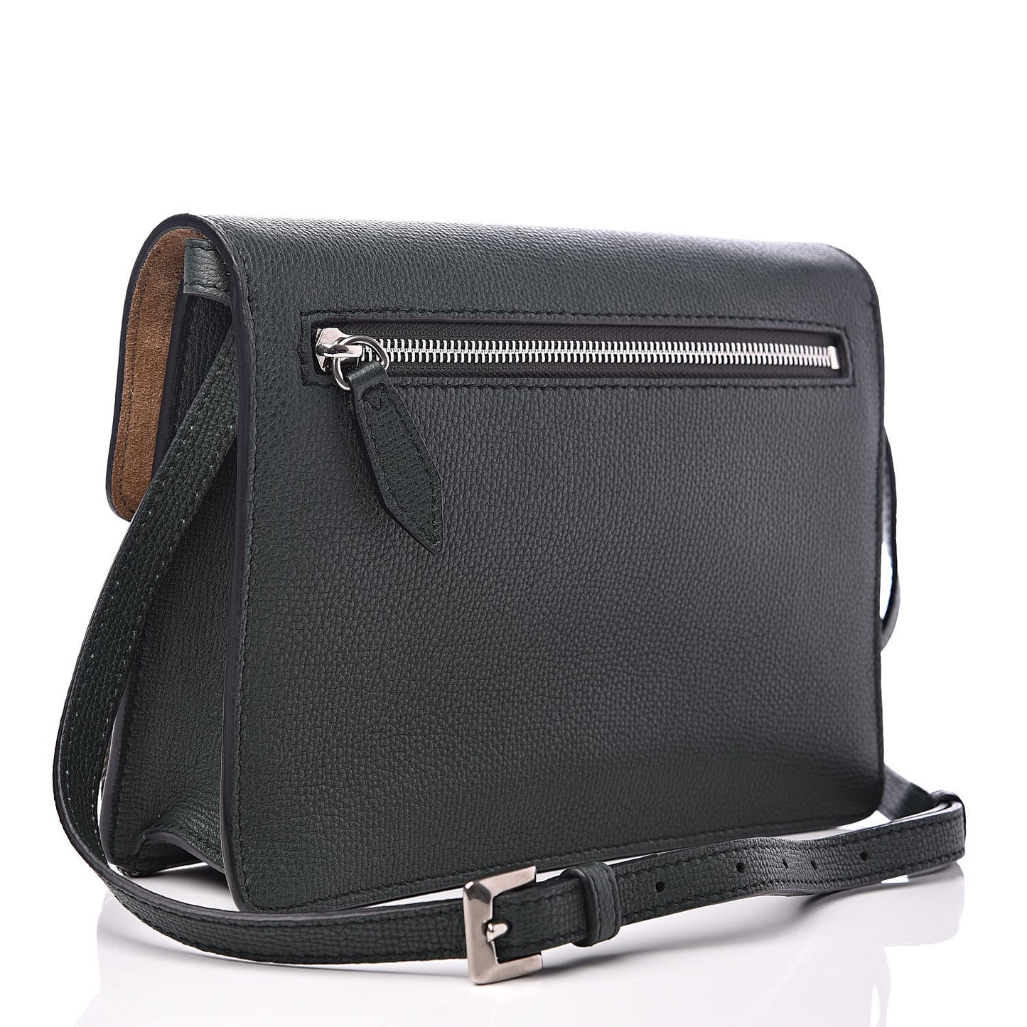 Derby Calfskin House Check Small Macken Crossbody Bag Dark Bottle Green