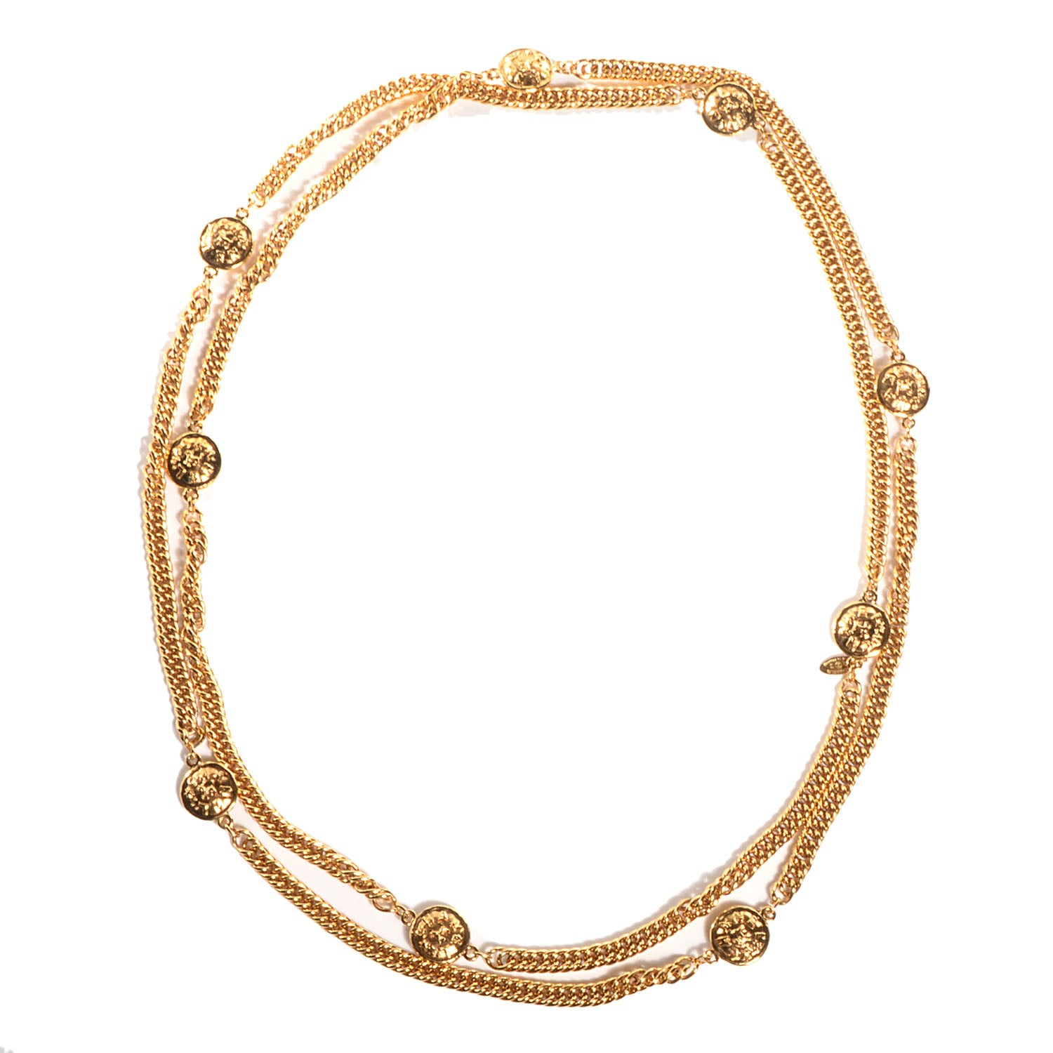 Chanel Lion Long Chain Necklace Gold 1 of 5