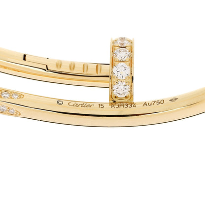 Cartier 18K Yellow Gold Diamond Juste Un Clou Bracelet 15 4 of 5