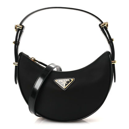 Prada Re-Nylon Spazzolato Mini Arque Shoulder Bag Black 1 of 10