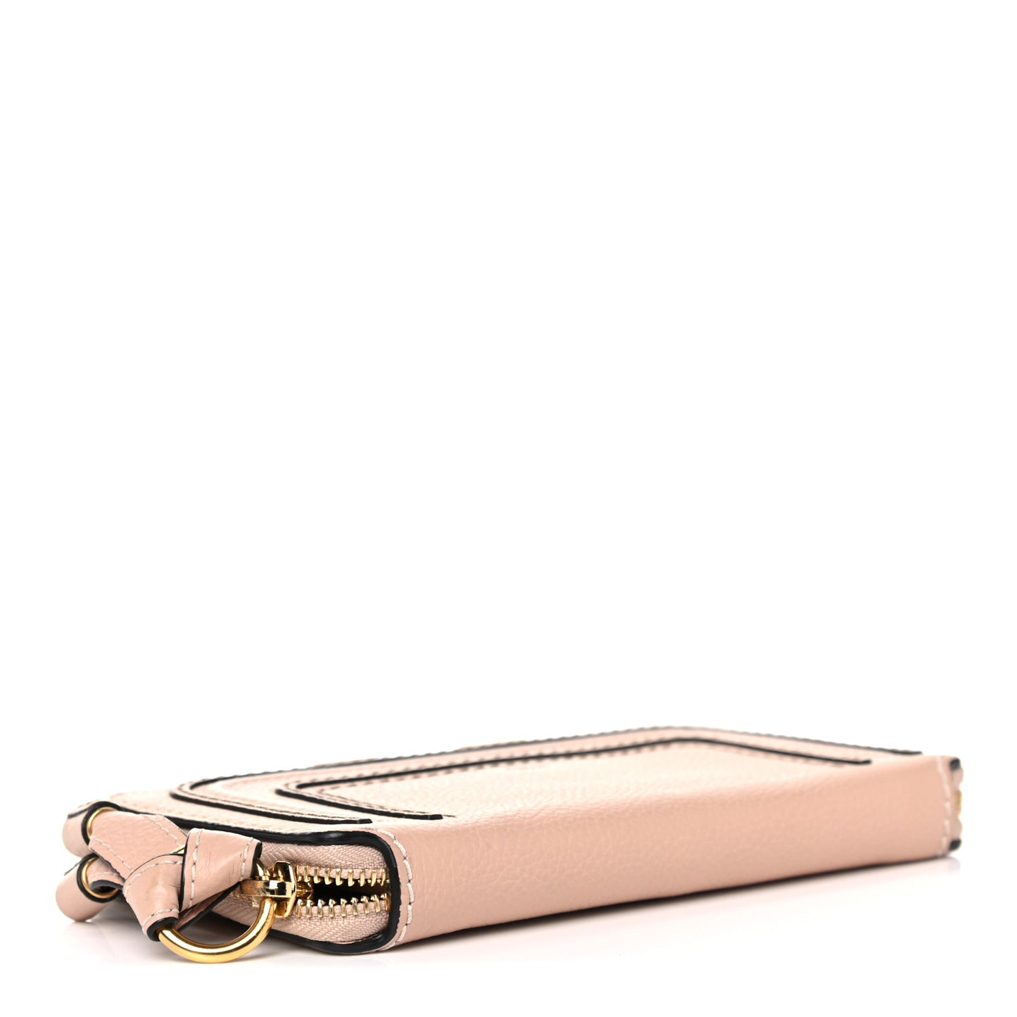 Grained Calfskin Marcie Long Zip Around Wallet Clay
