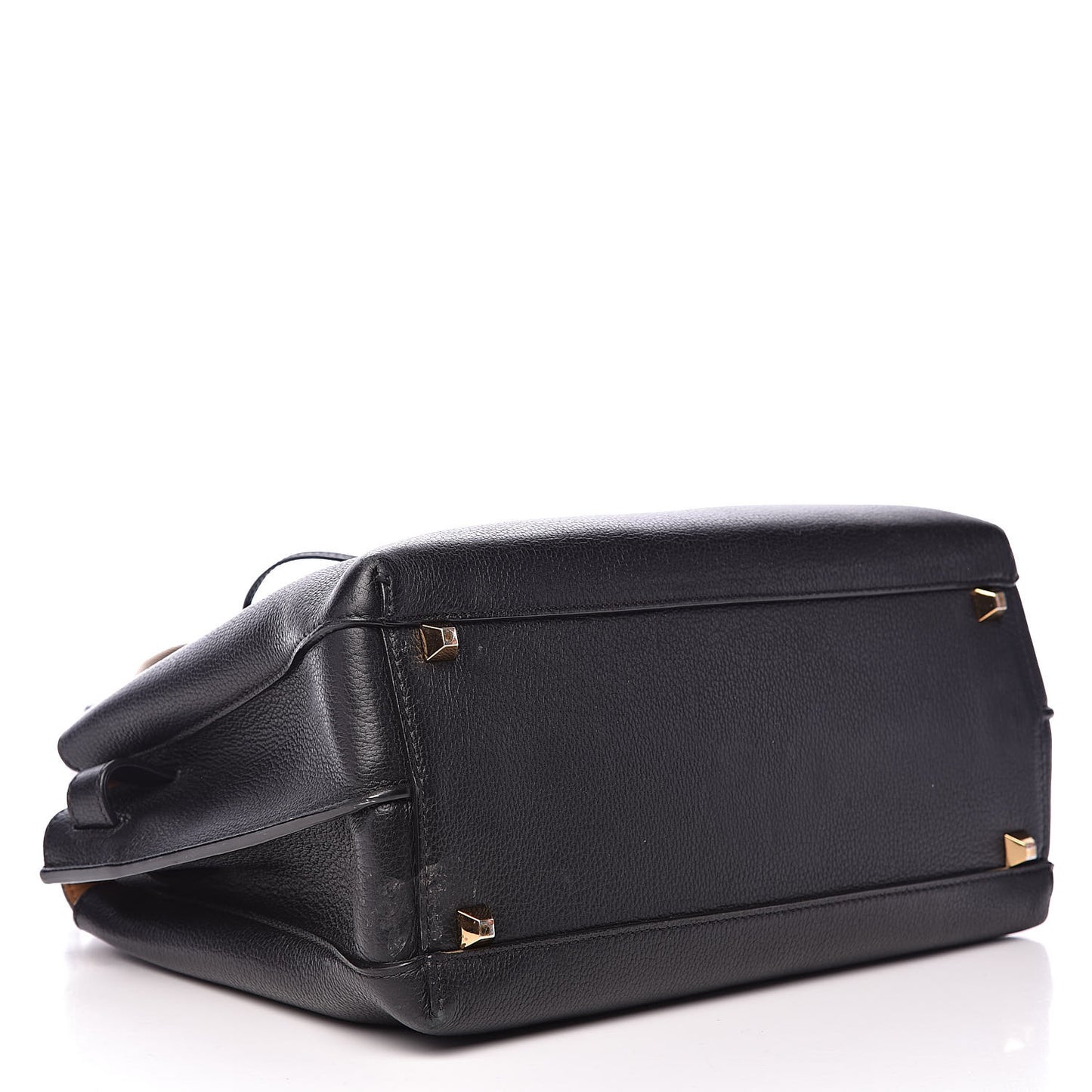 Grained Calfskin Medium Milla Tote Black