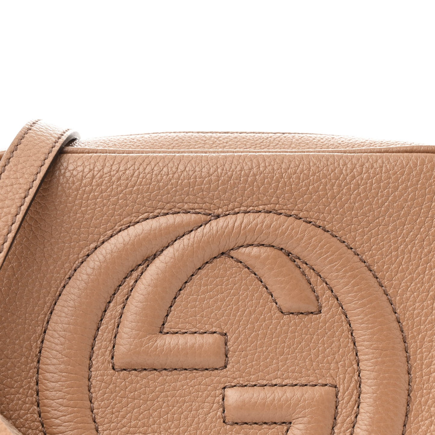 Pebbled Calfskin Small Soho Disco Bag Camelia