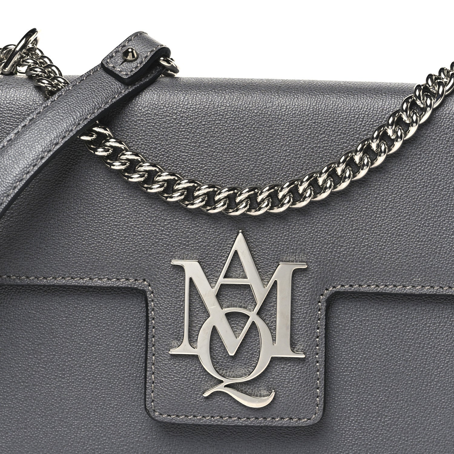 Alexander McQueen Calfskin Medium Insignia Flap Grey 7 of 9