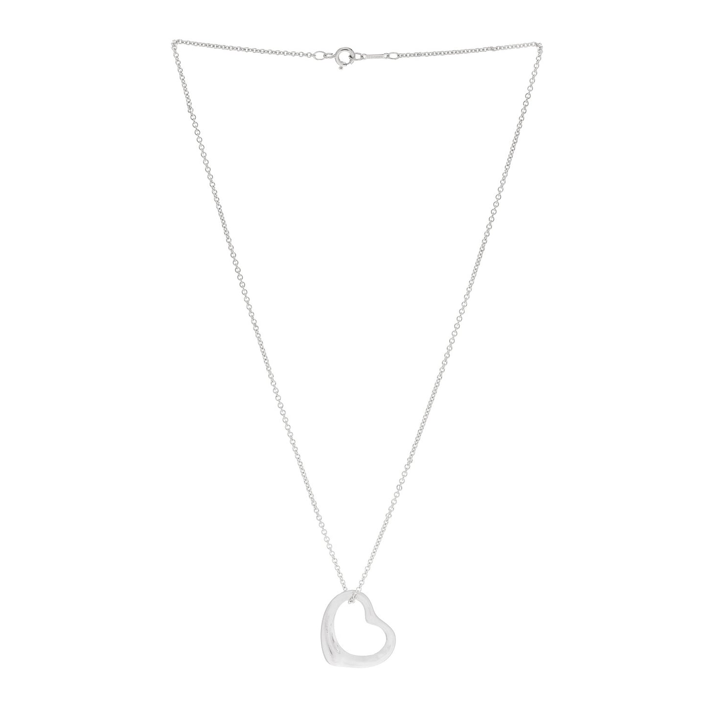 Sterling Silver 22mm Elsa Peretti Open Heart Pendant Necklace