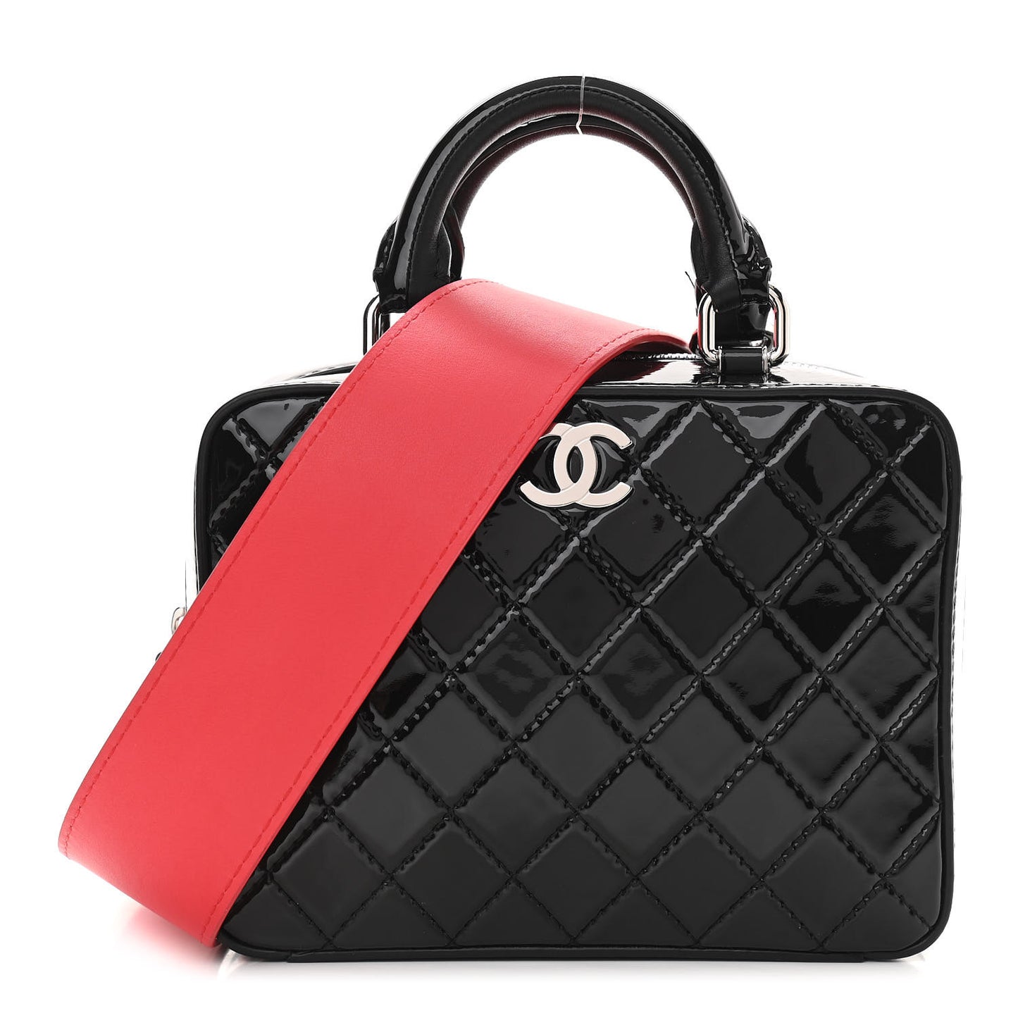 Patent Quilted Travel Kit Vanity Case Black