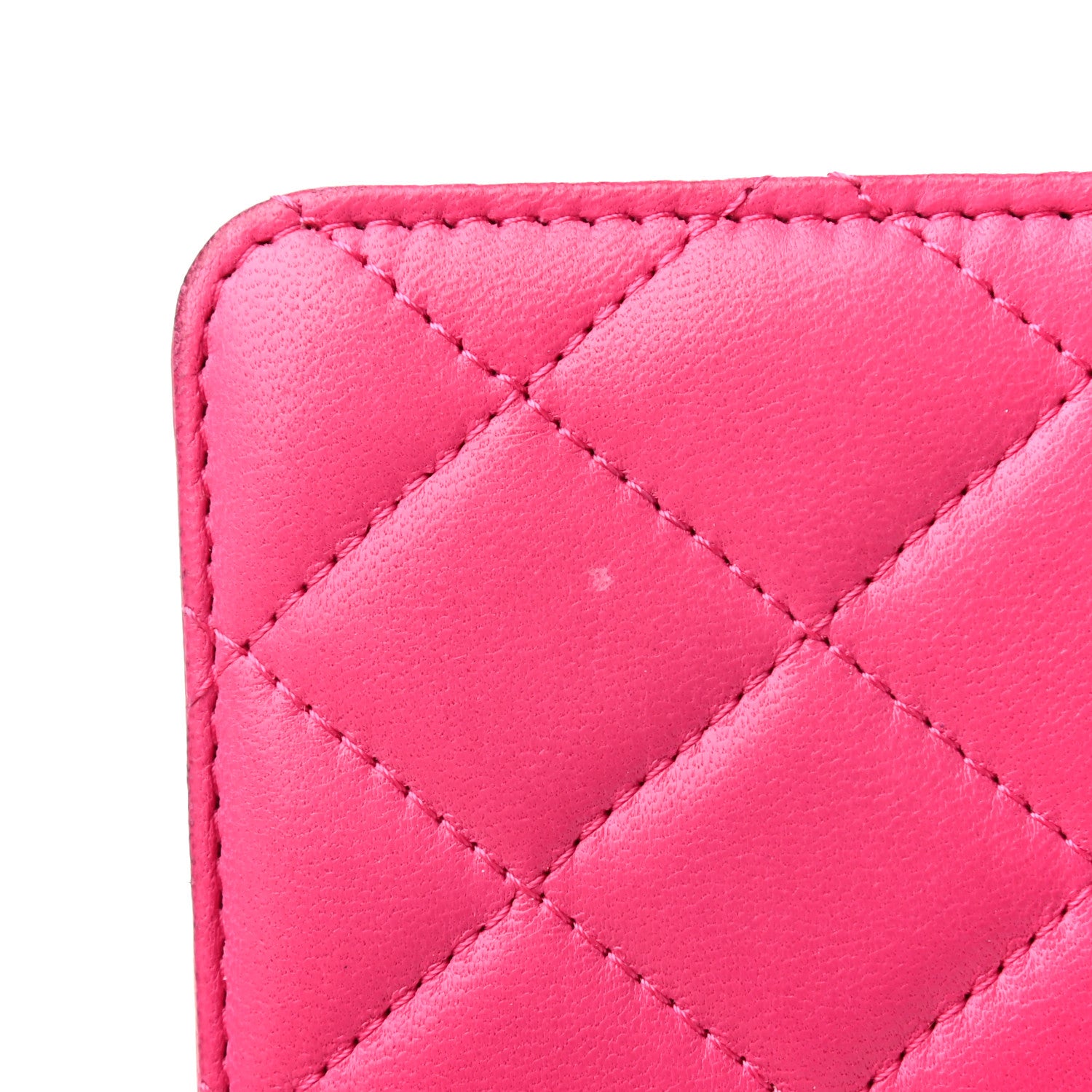 Chanel Lambskin Quilted Yen Wallet Fuchsia 13 of 13