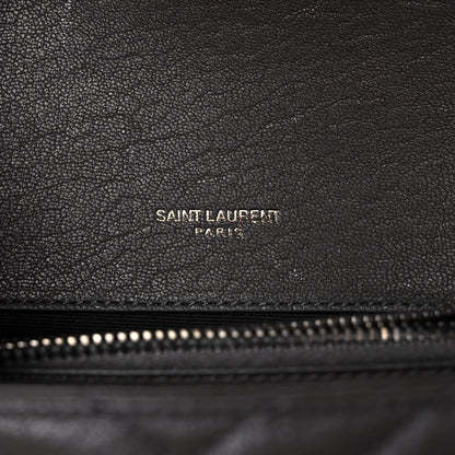 Saint Laurent Sheepskin Matelasse Chevron Monogram Medium College Bag Asphalt 6 of 12